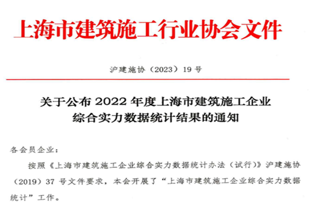 88858cc永利建设集团连续七年蝉联“上海市进沪施工30强企业第一名”